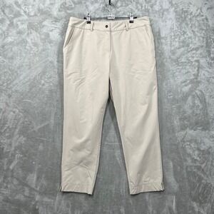 ABENDROTH Golf Pants Women's 16 Khaki Peggy Cropped Performance Stretch Wicking‎